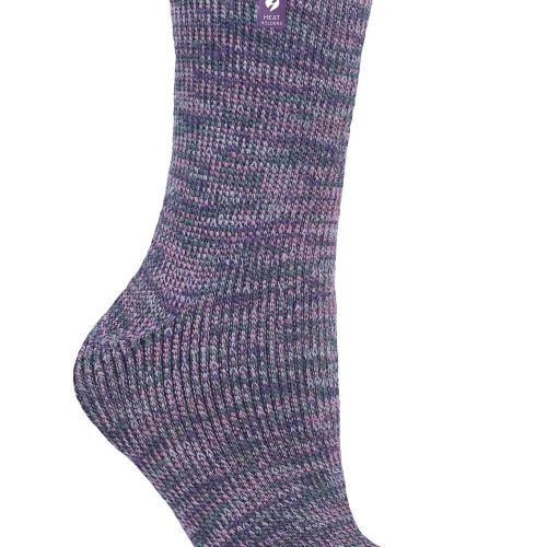 Heat Holders Women's Wendy Original Four-Color Twist Thermal Crew Sock Purple #color_purple