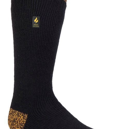 Heat Holders Worxx Men's Big/Tall Hank Lite Contrast Thermal Sock Black/Yellow #color_black/yellow