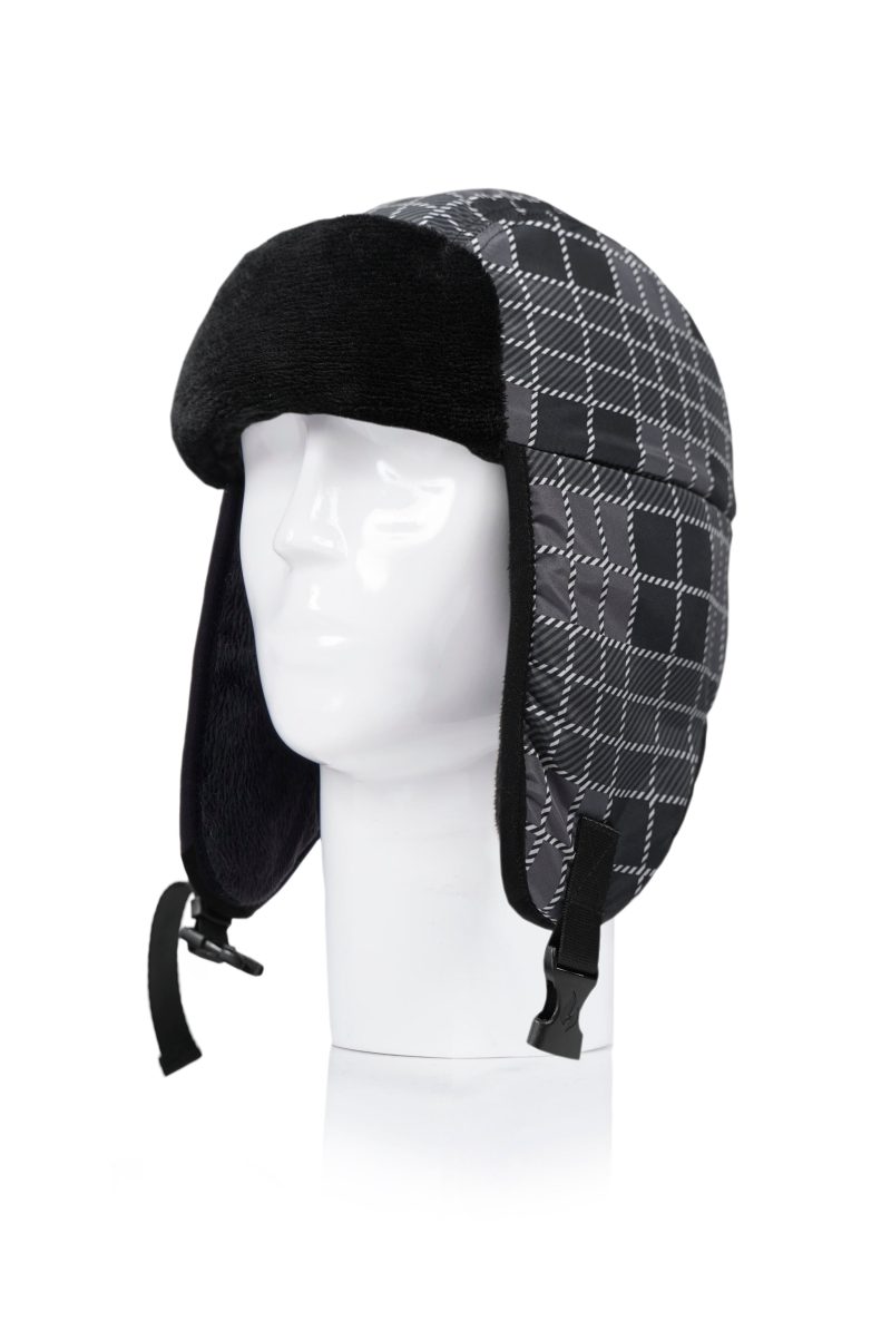 TIMAVIATORHAT BLACKGREYPLAID2