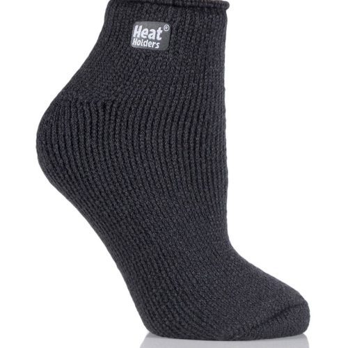 Heat Holders Women's Solid Thermal Ankle Sock Charcoal #color_charcoal