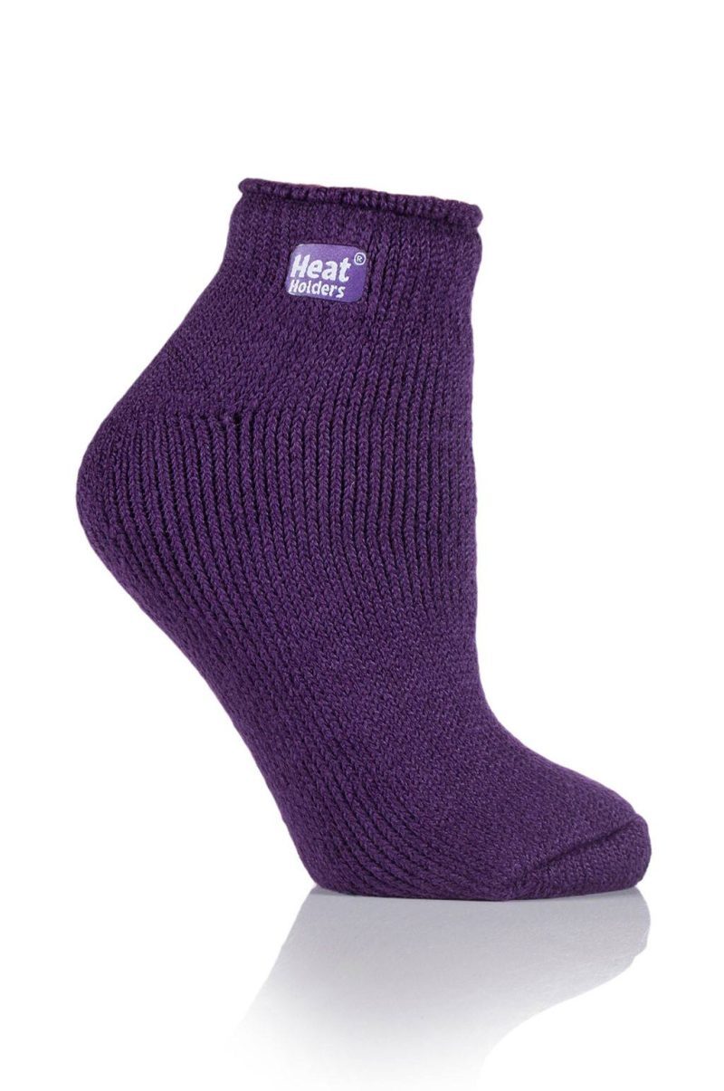 Heat Holders Women's Solid Thermal Ankle Sock Purple #color_purple