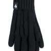 Heat Holders Women's Amelia Cable Knit Thermal Gloves Black #color_black