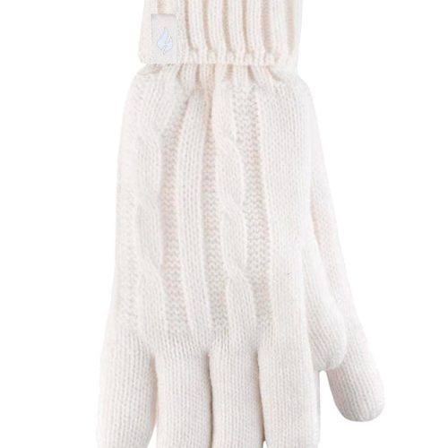 Heat Holders Women's Amelia Cable Knit Thermal Gloves Cream #color_cream