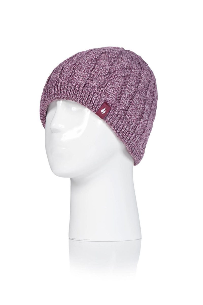 Heat Holders Women's Alesund Cable Knit Thermal Hat Rose #color_rose