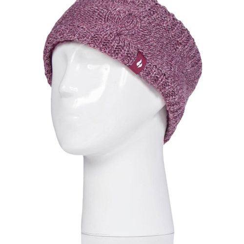 Heat Holders Women's Alta Cable Knit Thermal Headband Rose #color_rose