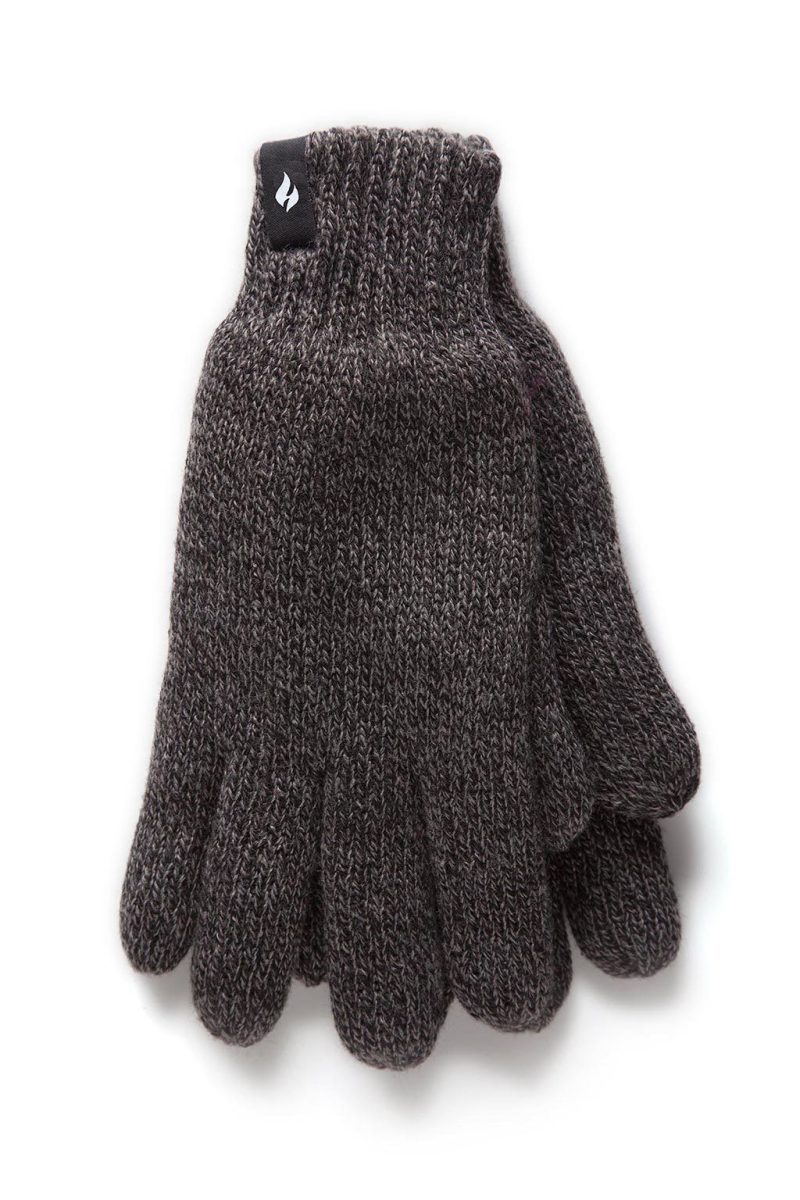 Heat Holders Men's Nevis Flat Knit Thermal Gloves Grey #color_grey