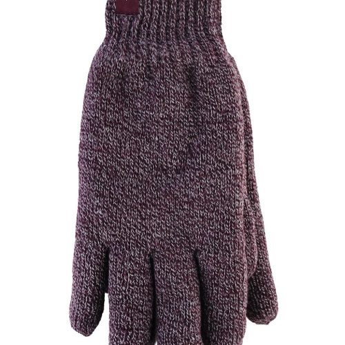 Heat Holders Men's Nevis Flat Knit Thermal Gloves Burgundy #color_burgundy