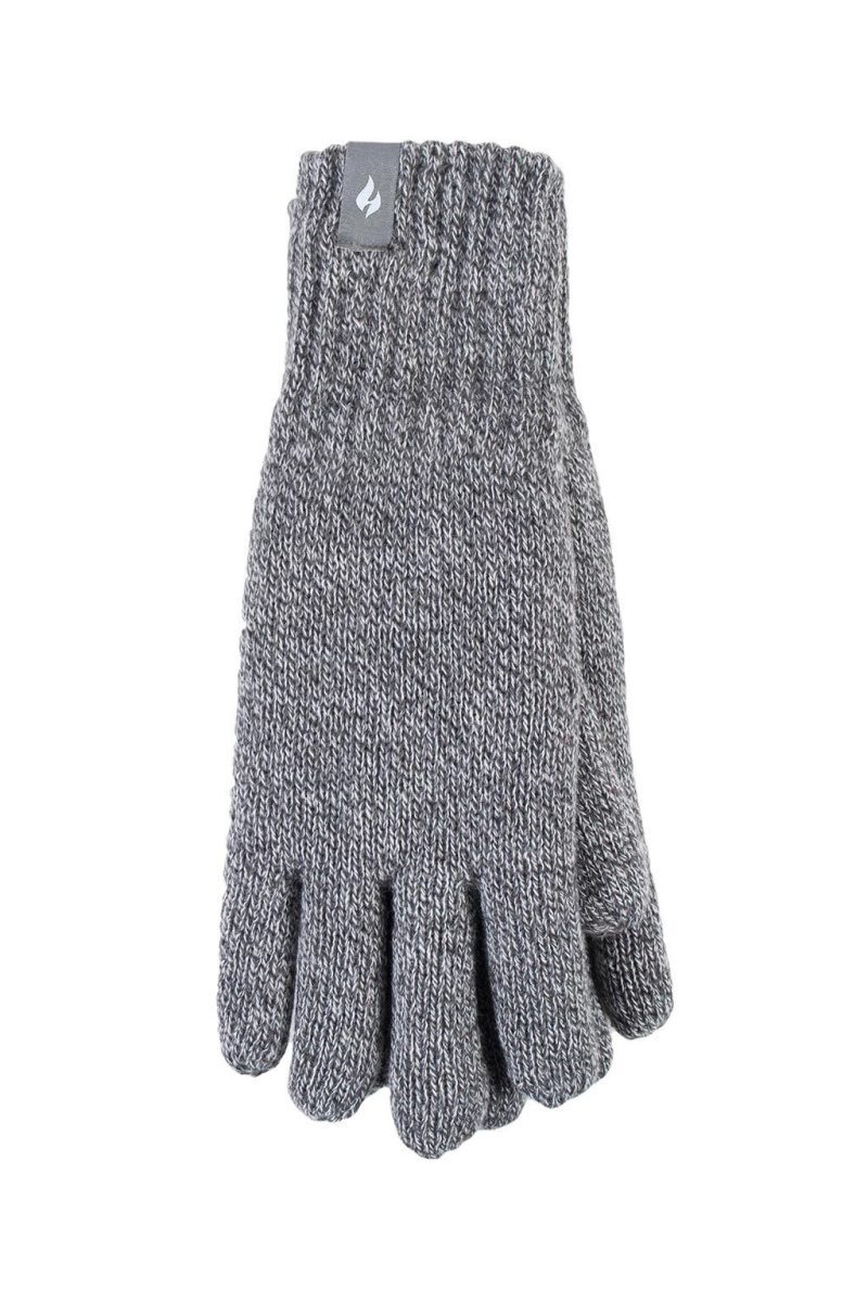 Heat Holders Men's Nevis Flat Knit Thermal Gloves Light Grey #color_light grey