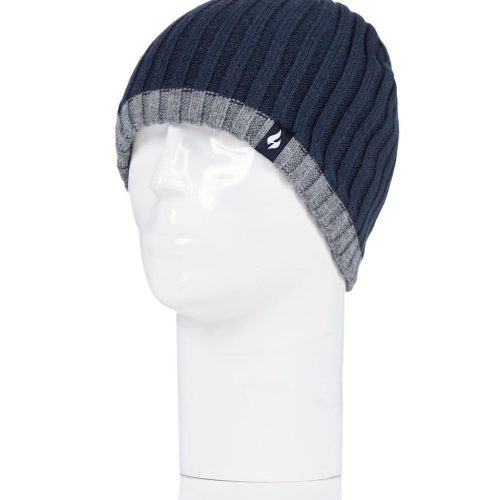 Heat Holders Men's Breacon Ribbed Contrast Thermal Hat Navy #color_navy