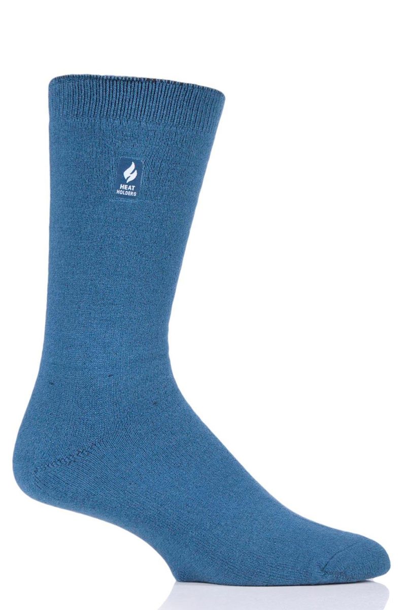 Heat Holders Men's Cardinal Ultra Lite Solid Thermal Crew Sock Denim #color_denim