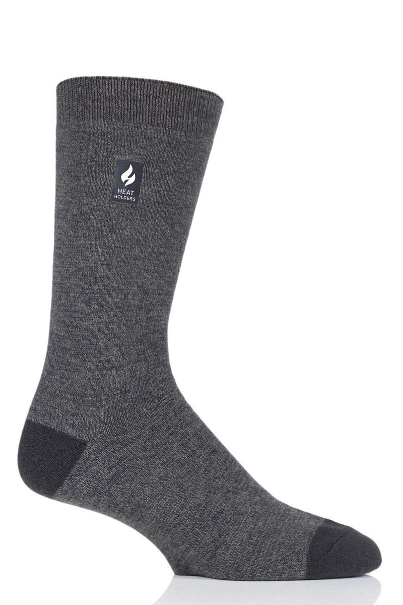 Heat Holders Men's Robin Ultra Lite Twist Thermal Crew Sock Charcoal #color_charcoal