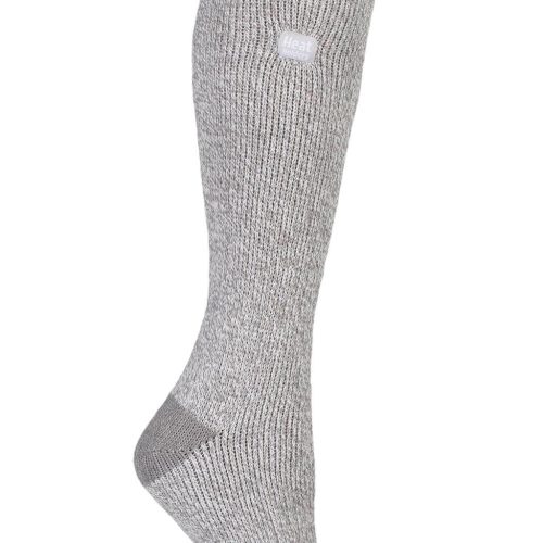 Heat Holders Women's Ashley Twist Long Thermal Sock Light Grey/Cream #color_light grey/cream