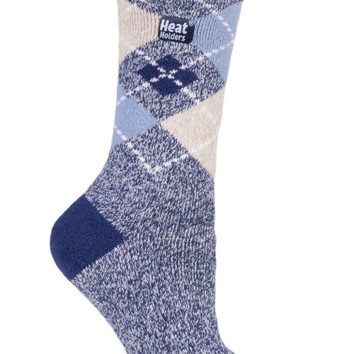 Heat Holders Women's Azelia Argyle Thermal Crew Sock Soft Navy/Cream #color_soft navy/cream